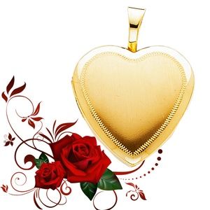 14K Yellow Gold  Heart Locket Pendant